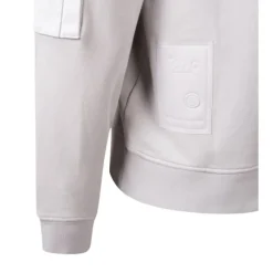 Sudadera de Forro Polar Diagonal Teñida en Prenda con Cremallera Media
