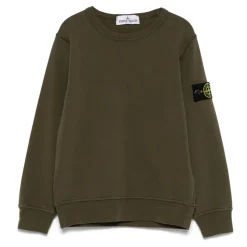 Sudadera Verde de Cuello Redondo con Insignia