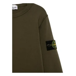 Sudadera Verde de Cuello Redondo con Insignia