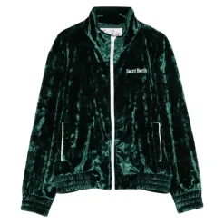 Sudadera Verde Niños Cremallera Terciopelo