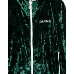 Sudadera Verde Niños Cremallera Terciopelo
