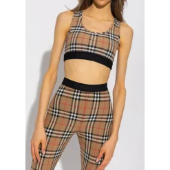 Sujetador Deportivo con Estampado Vintage Check