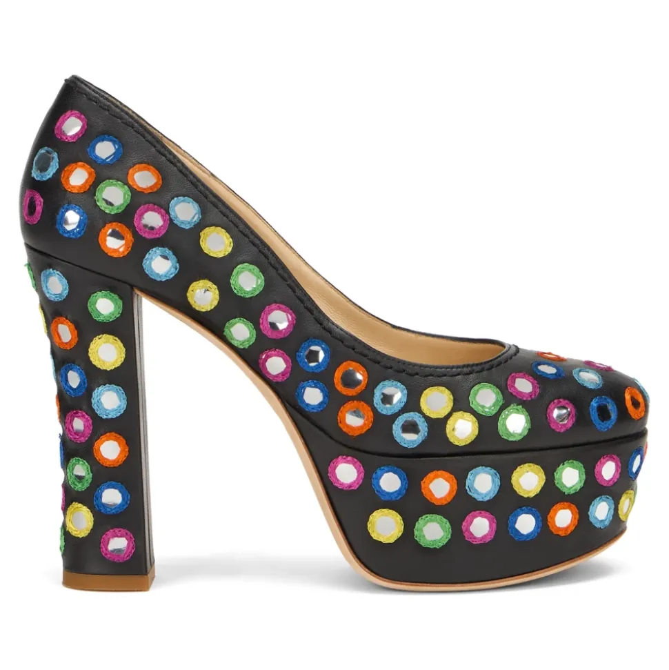 Tacón bajo con tacones altos y plataforma