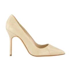 Tacones Beige Puntera de Serpiente