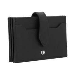 Tarjetero de Cuero Texturizado Negro Montblanc