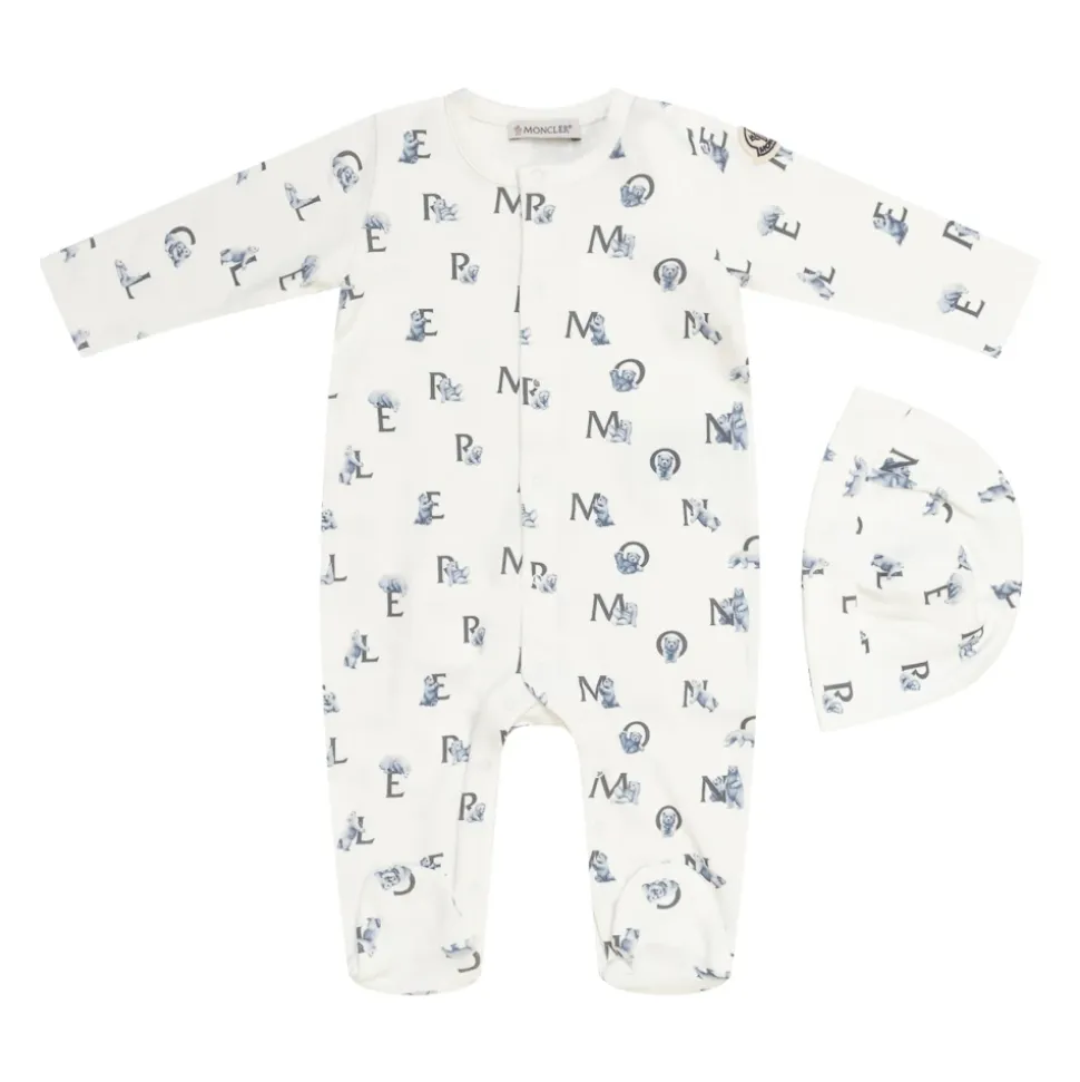 Teddy Bear Logo Print Cotton Set