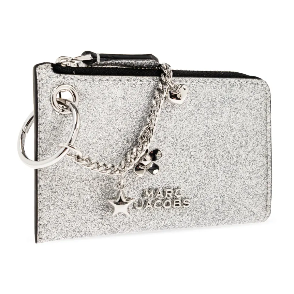 The Coated Glitter Everyday Top Zip Charm Wallet