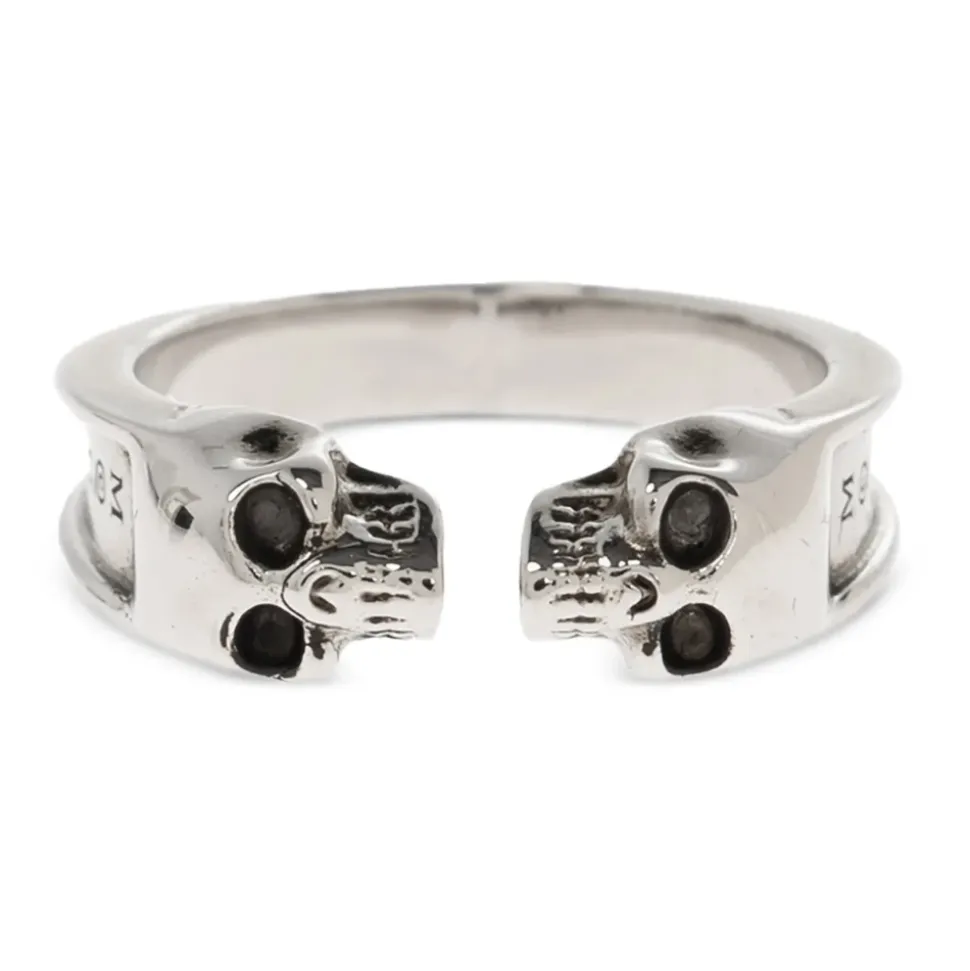 Thin Twin Skull Ring