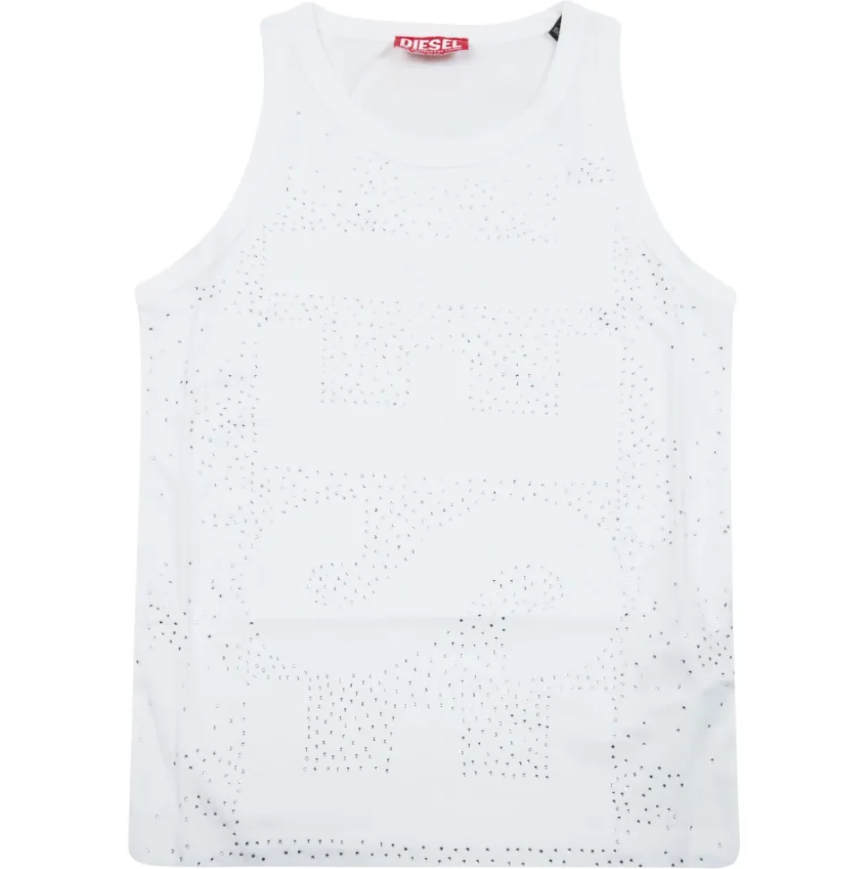 Top Bretelline D Oval Strass