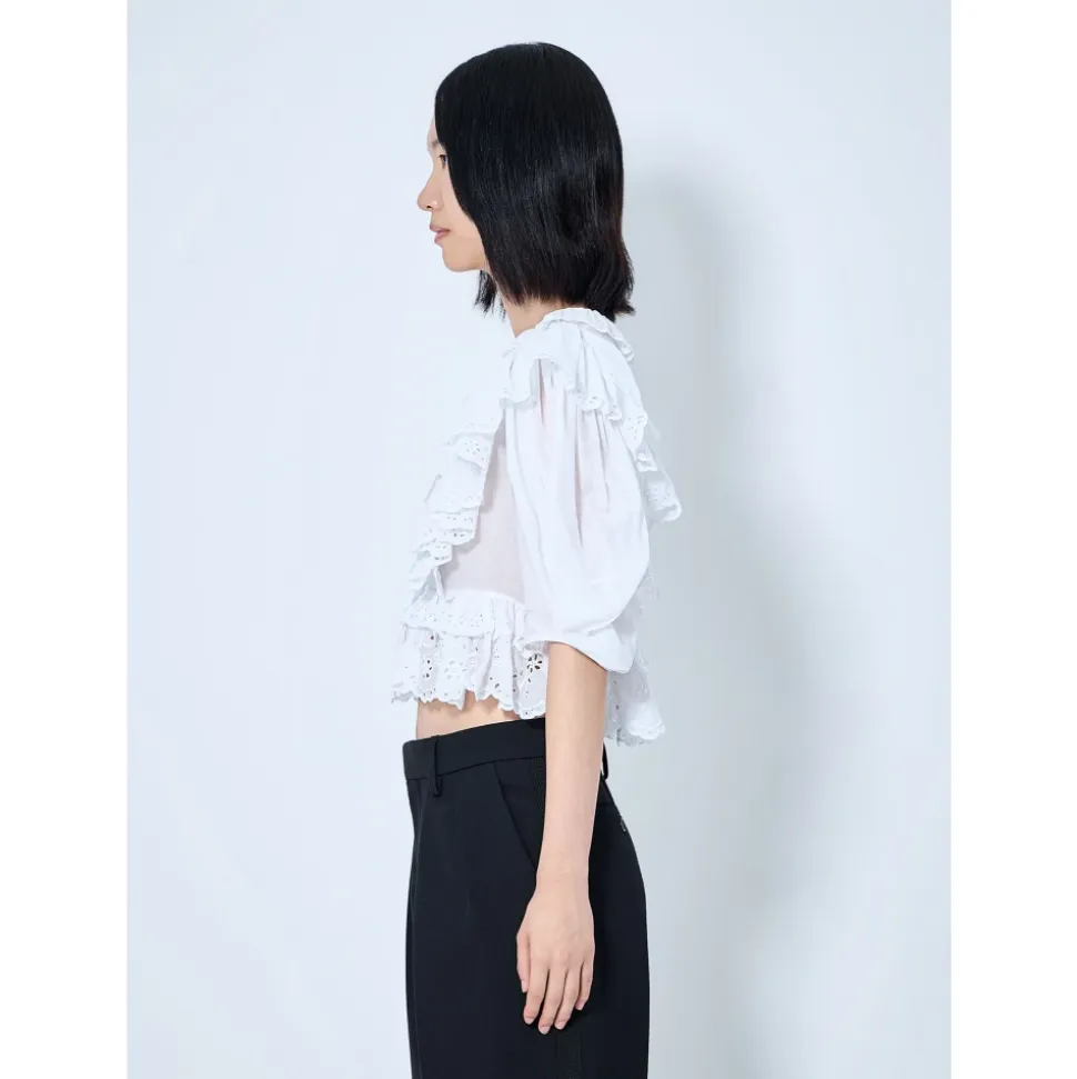 Top Corto con Volantes y Cuello en V