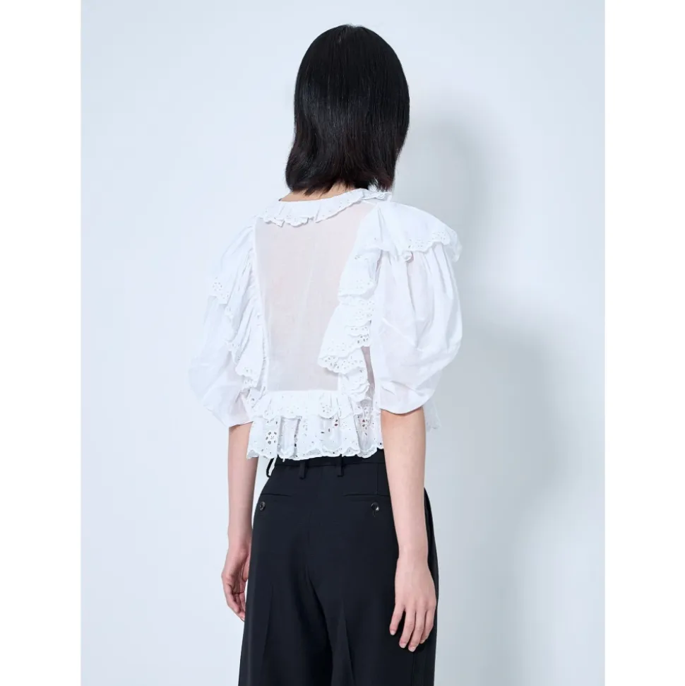 Top Corto con Volantes y Cuello en V