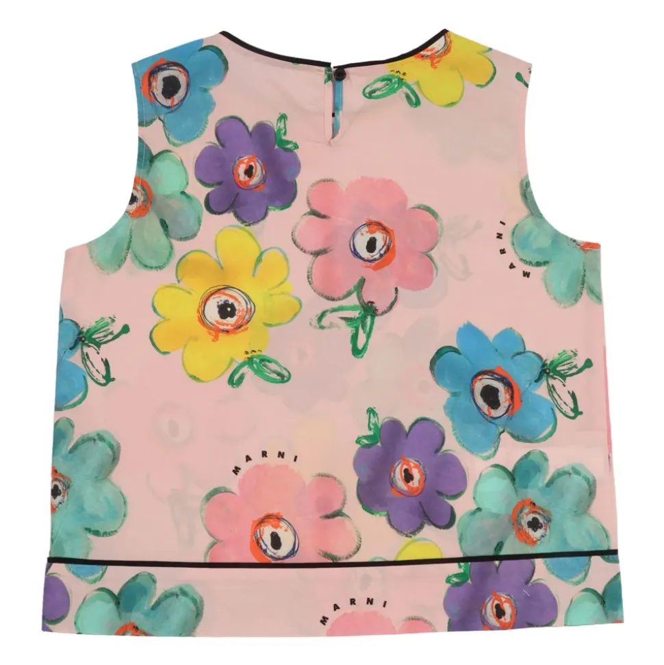 Top de algodón con estampado de flores del desierto