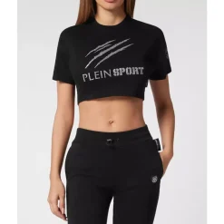 Top Negro Corto con Logo