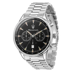 Tradizione Acero Inoxidable Ventana Fecha Reloj