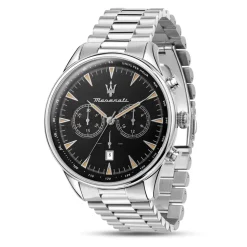 Tradizione Acero Inoxidable Ventana Fecha Reloj