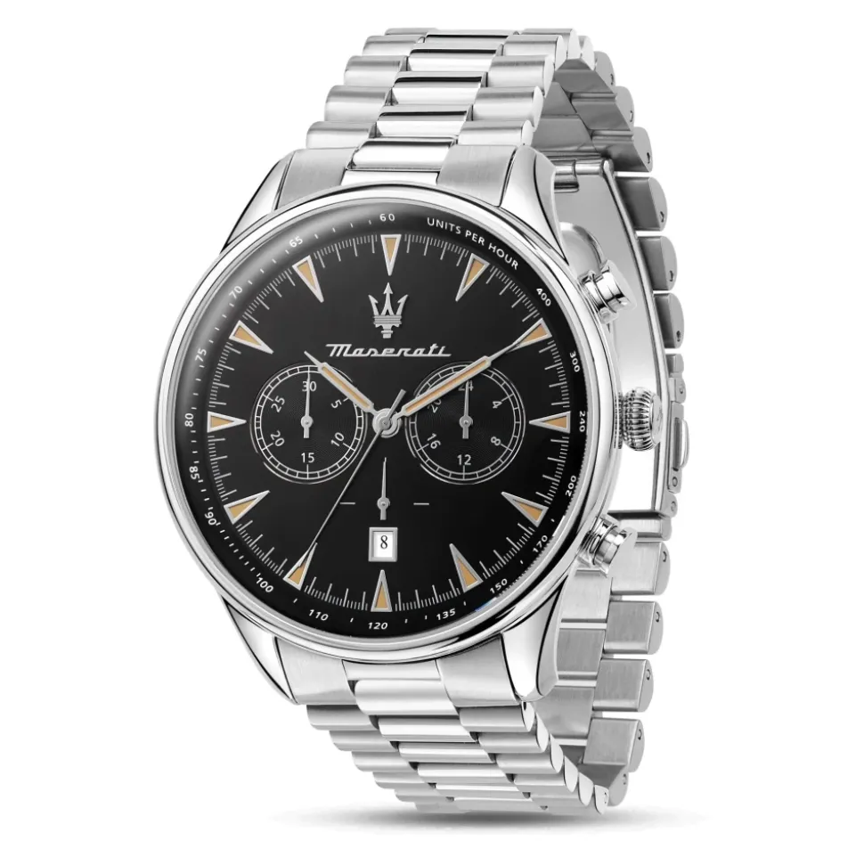Tradizione Acero Inoxidable Ventana Fecha Reloj
