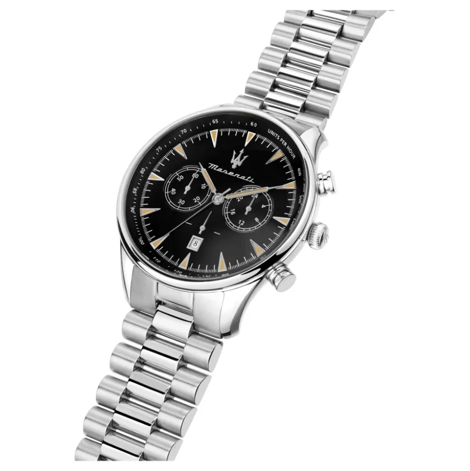 Tradizione Acero Inoxidable Ventana Fecha Reloj