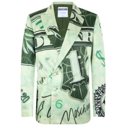 Traje Cruzado con Estampado Gráfico