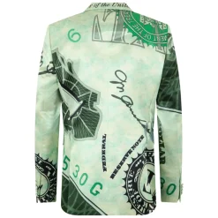 Traje Cruzado con Estampado Gráfico