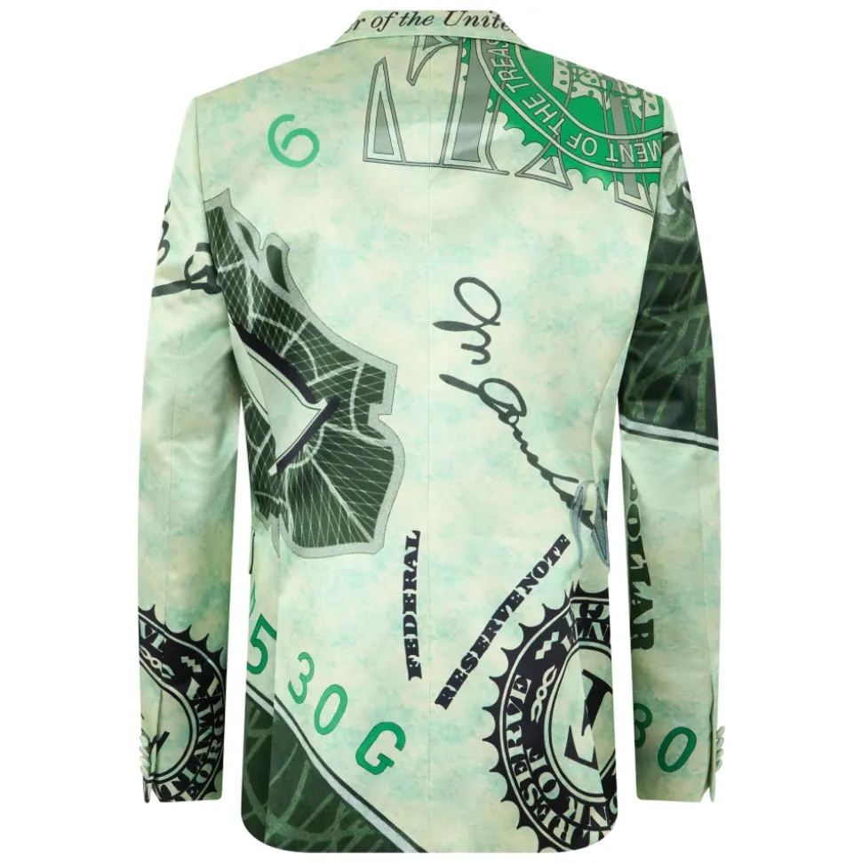 Traje Cruzado con Estampado Gráfico