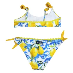 Traje de baño de dos piezas para niños con estampado de limón
