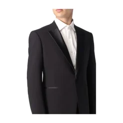 Traje de corte entallado en tejido de lona elástico en dos direcciones de pura lana virgen