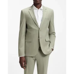 Traje de dos piezas slim-fit en popelina de mezcla de lana