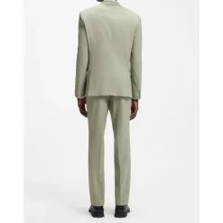 Traje de dos piezas slim-fit en popelina de mezcla de lana