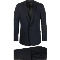 Traje de lana azul marino de corte ajustado