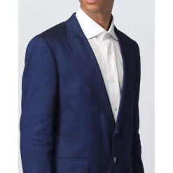 Traje de lino azul para hombre