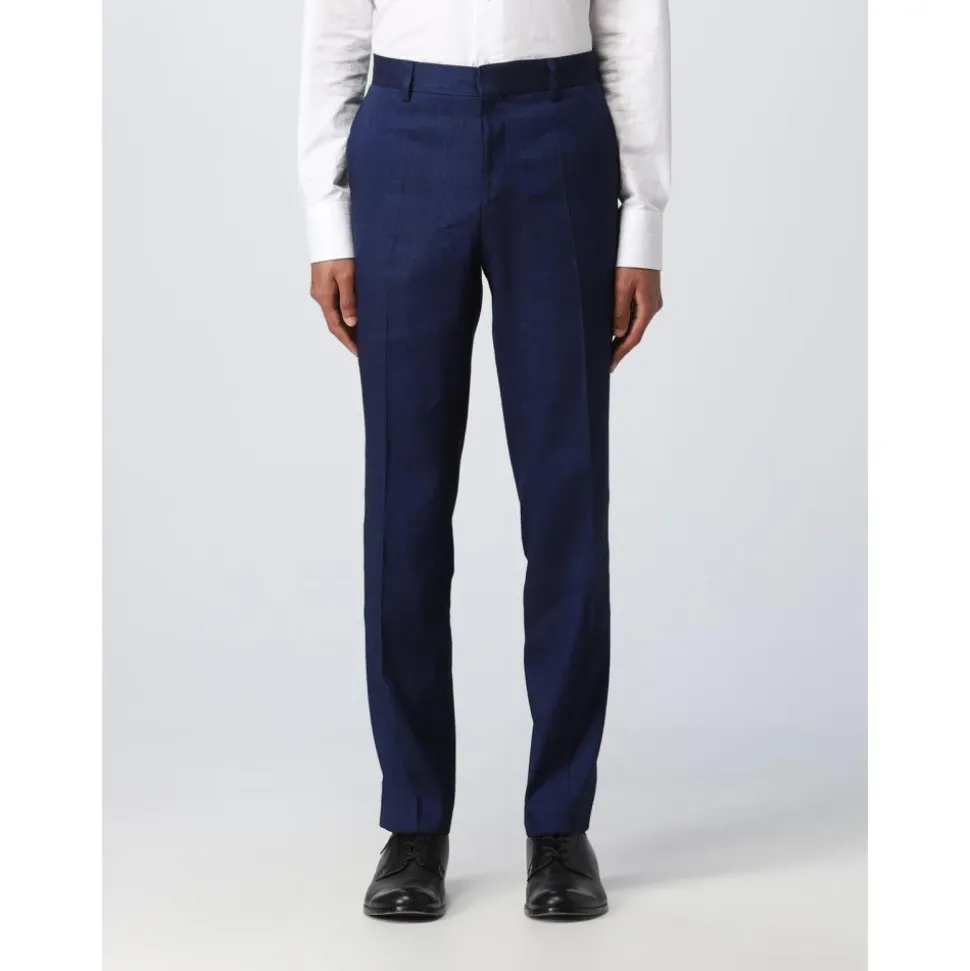 Traje de lino azul para hombre