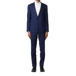 Traje de lino azul para hombre