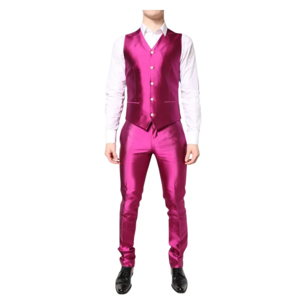 Traje Rosa HighShine de Doble Botonadura
