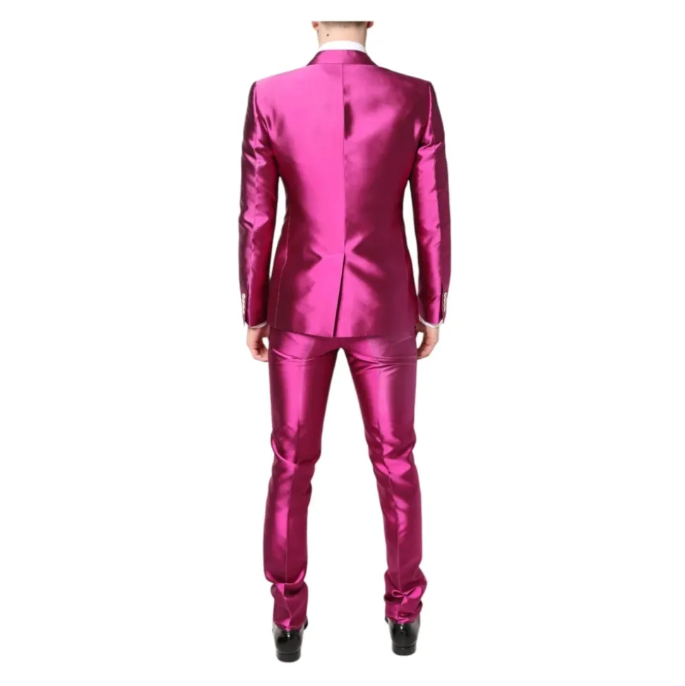 Traje Rosa HighShine de Doble Botonadura