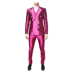 Traje Rosa HighShine de Doble Botonadura