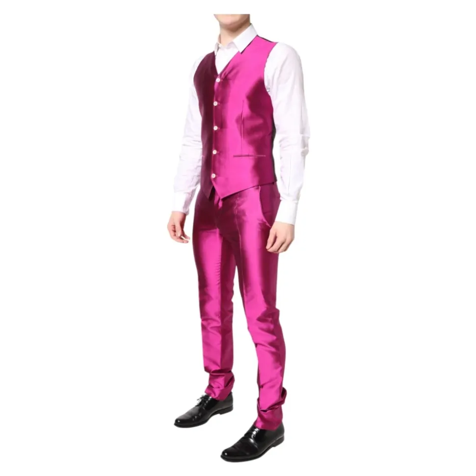 Traje Rosa HighShine de Doble Botonadura