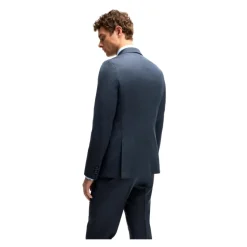 Traje Slim Fit de Lana de Doble Botonadura Azul