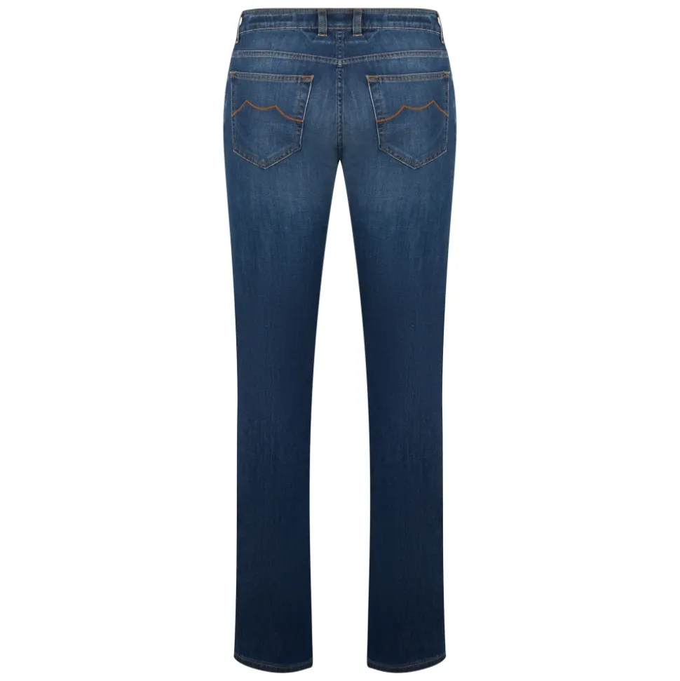 Vaqueros ajustados azul oscuro cómodos y versátiles