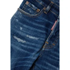 Vaqueros rectos azul sombreado con roturas - 642 Jean