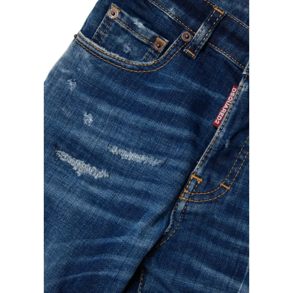 Vaqueros rectos azul sombreado con roturas - 642 Jean