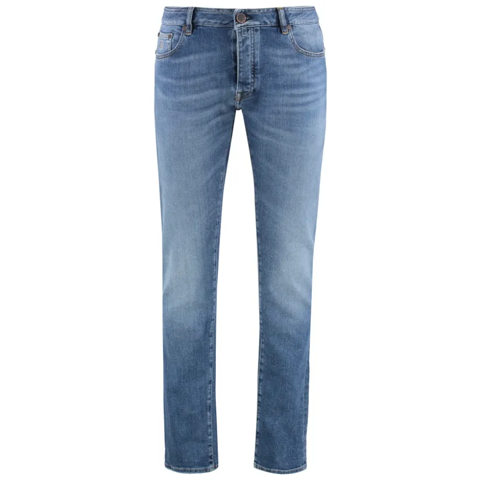 Vaqueros Slim Fit con logo de cuero
