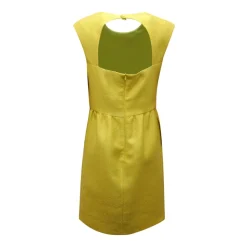 Vestido Amarillo Texturizado con Cremallera Trasera