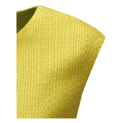 Vestido Amarillo Texturizado con Cremallera Trasera