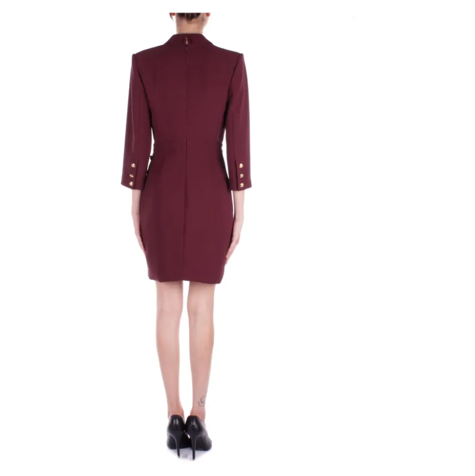 Vestido Burdeos con Cierre de Cremallera