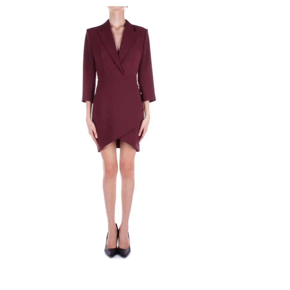 Vestido Burdeos con Cierre de Cremallera