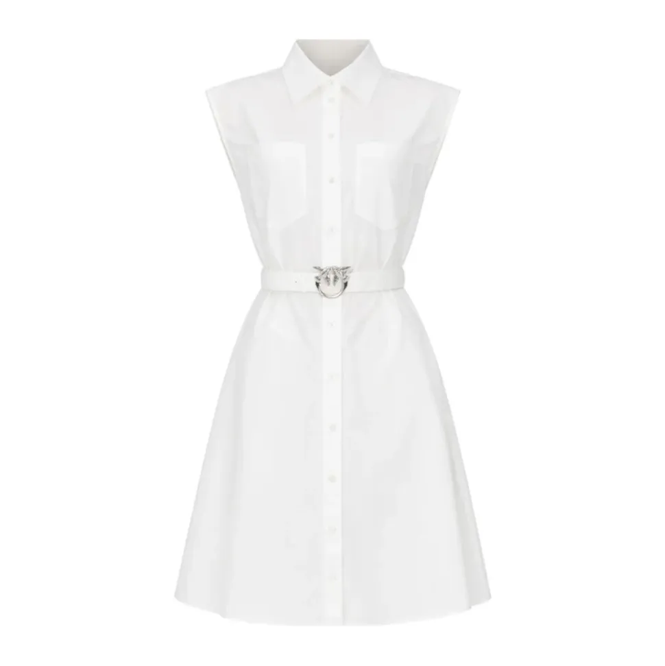 Vestido Camisero de Algodón Acanalado