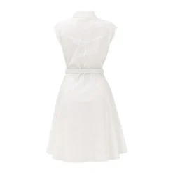 Vestido Camisero de Algodón Acanalado