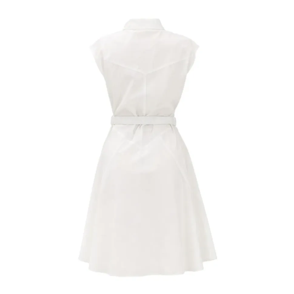 Vestido Camisero de Algodón Acanalado