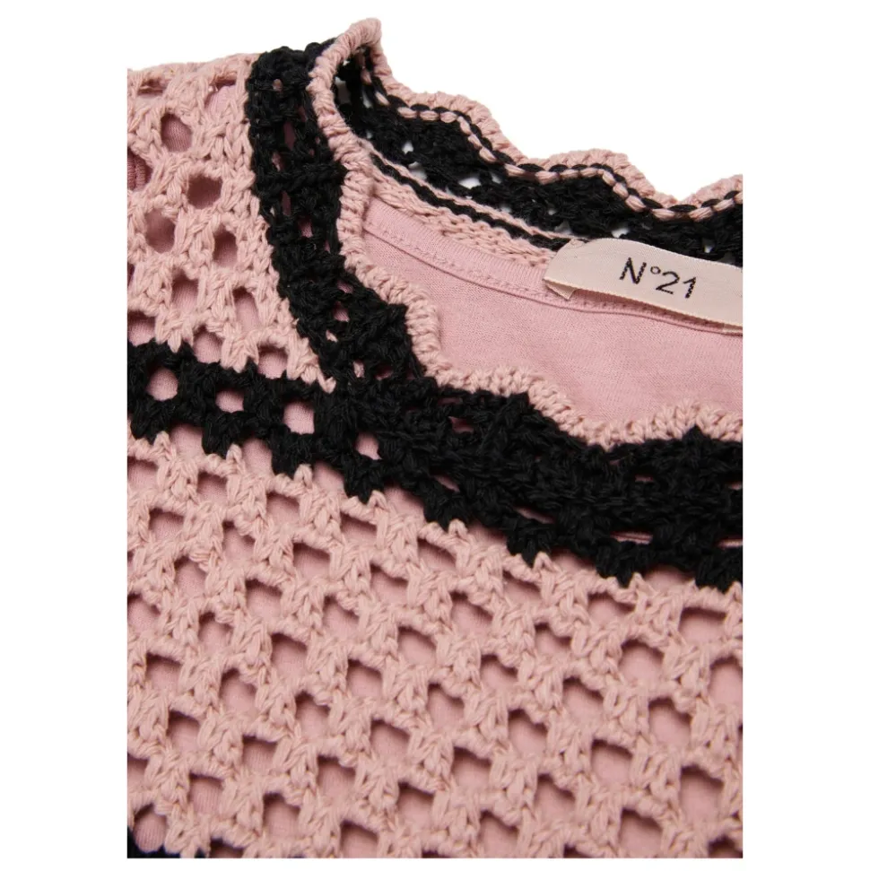 Vestido Casual de Rayas a Crochet