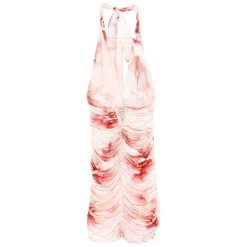 Vestido con corpiño fruncido y cuello en V
